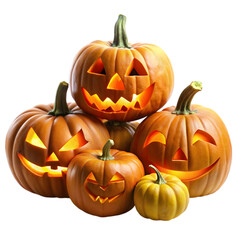 halloween pumpkin set  isolated on transparent background