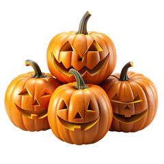 halloween pumpkin set  isolated on transparent background