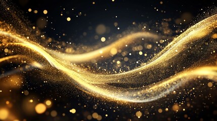 Fototapeta premium Abstract glowing gold vertical lighting lines on dark background with lighting effect and sparkle with copy space for text. Luxury design style. Vector illustration