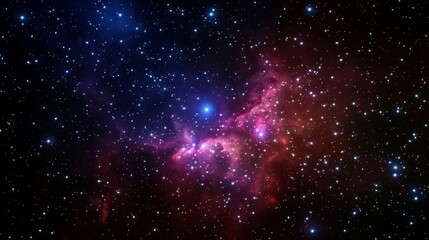 Fototapeta premium Skies nebula stars dimension concept. Cosmic scene filled with vibrant stars and colorful nebulae.