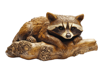 Elegant sassafras wood sculpture on a wooden pedestal