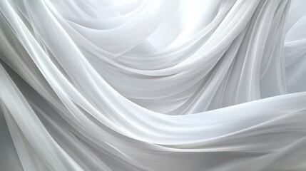 Obraz premium Luxurious white silk fabric background, smooth, elegant texture for designs flowing,