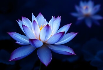Dark blue labstract lotus flower background