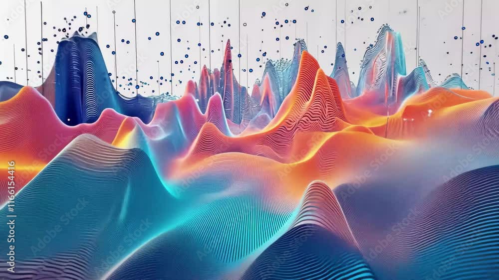 Poster Visual exploration of vibrant digital landscapes with intricate patterns and colors in 4K resolution