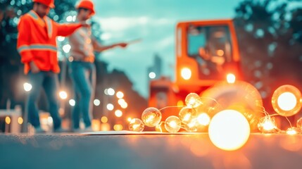 Man in red jacket by truck, transportation and travel scene