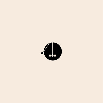 Black simple pendulum business company icon flat vector design.