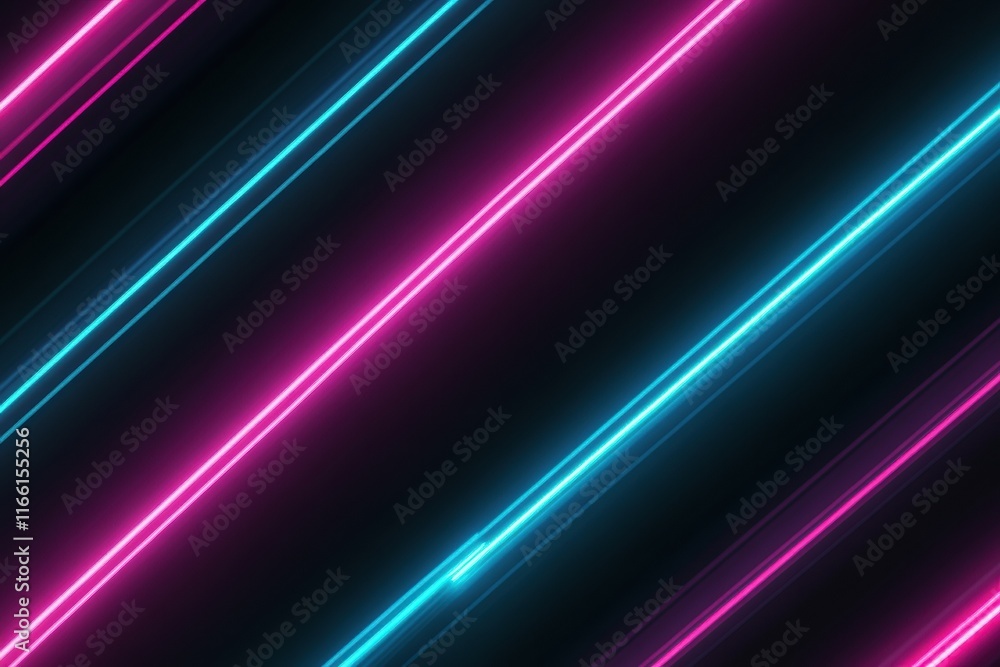 Aufkleber glowing neon lines create an abstract atmosphere in vibrant colors for creative design inspiration. 
