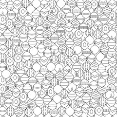 Outline Christmas Ball Vector Seamless Pattern