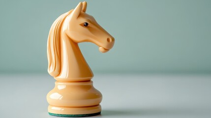 Yellow chess piece, striking image of strategy and wit on pristine white background
