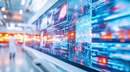 Immersive digital display, exploring the dynamic world of data visualization and information analysis