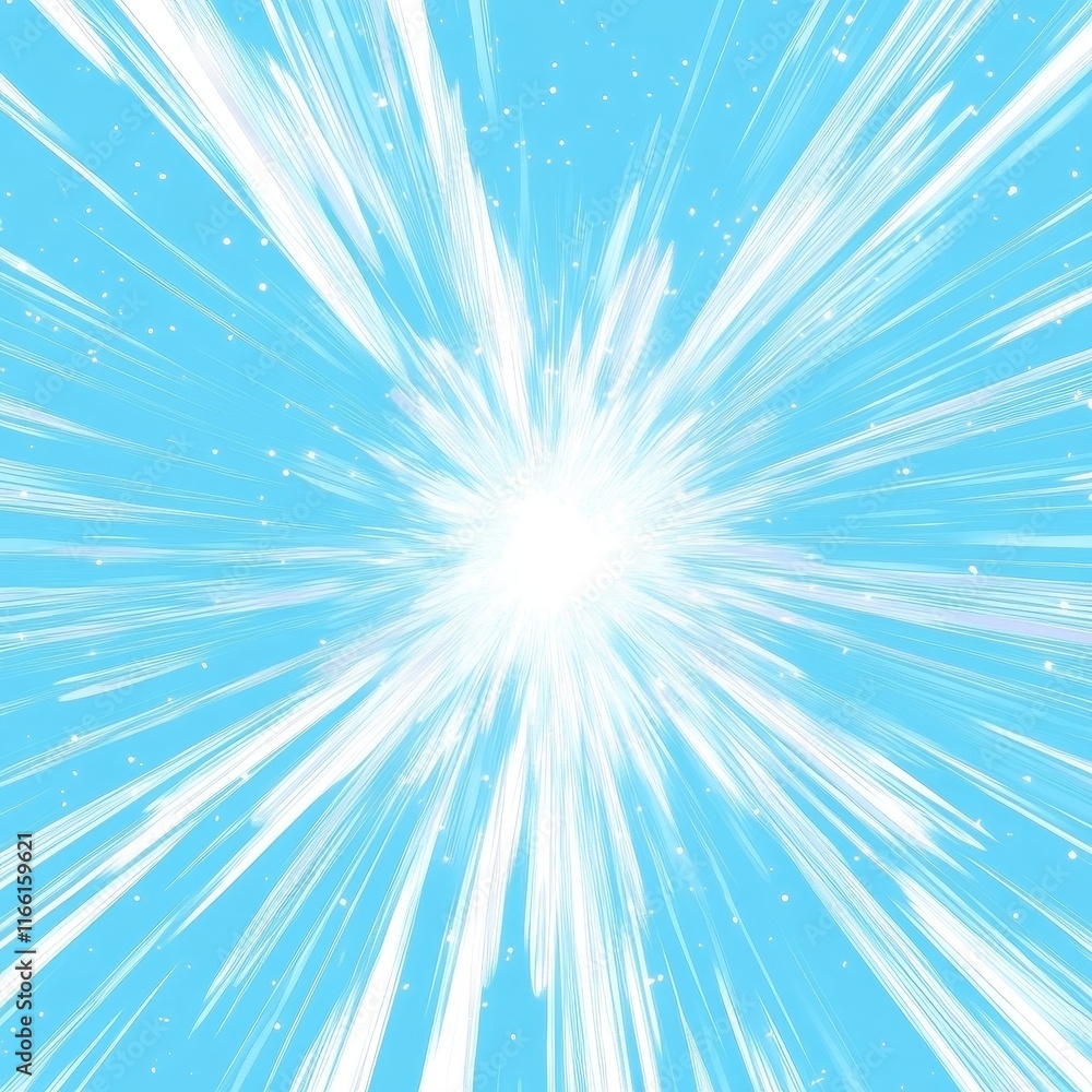 Aufkleber bright explosion effect against a blue backdrop creating a dynamic and vibrant visual impact in digi