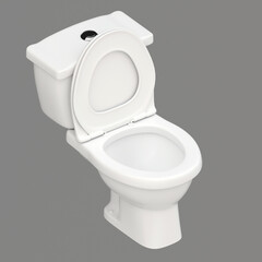 The icon of the 3D rendering of the toilet, highlighted against a contrasting background