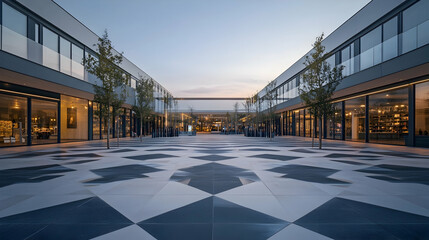 Istanbul minimalist urban plaza with geometric patterns and open layout elegant cityscape