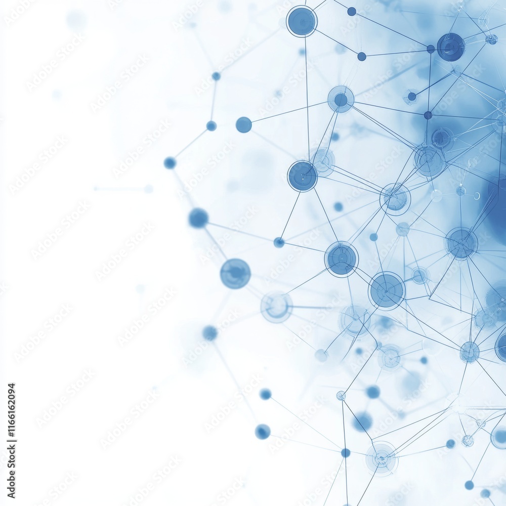 Poster abstract representation of digital technology and connectivity illustrating network structures in a 