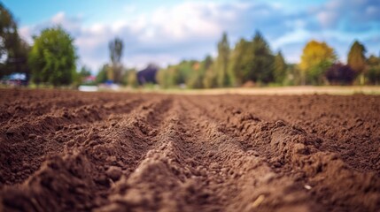 Soft Focus on Prepared Soil in Early Morning Light