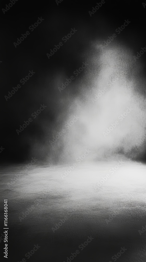 Poster mysterious fog fills a dark space, creating an ethereal atmosphere during a performance or artistic 