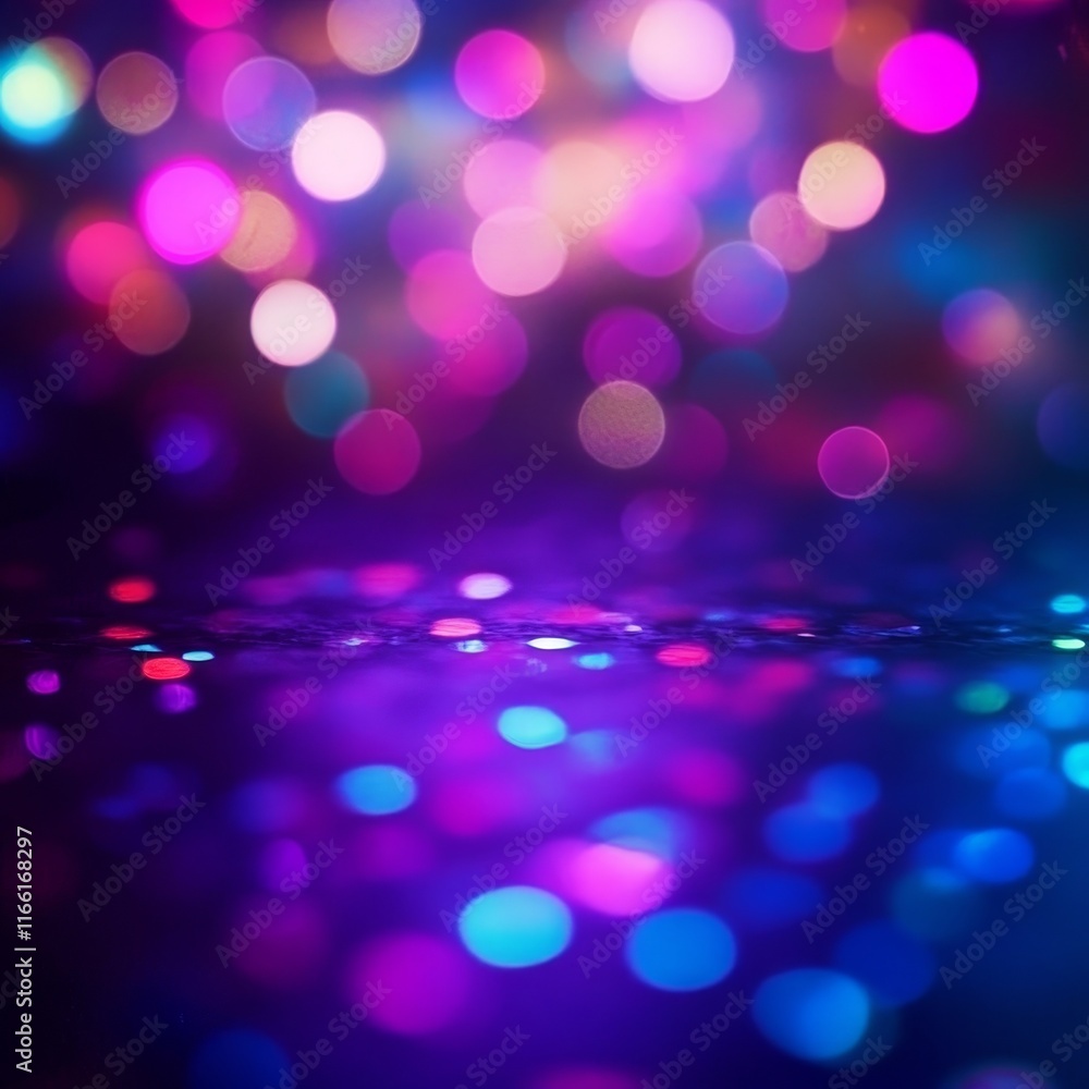 Aufkleber colorful bokeh lights create a vibrant atmosphere with abstract patterns during a nighttime celebrat
