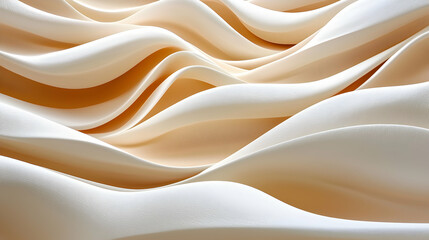 Obraz premium Abstract beige and white wave texture. Elegant, flowing, sculptural forms. Perfect for backgrounds and design projects.