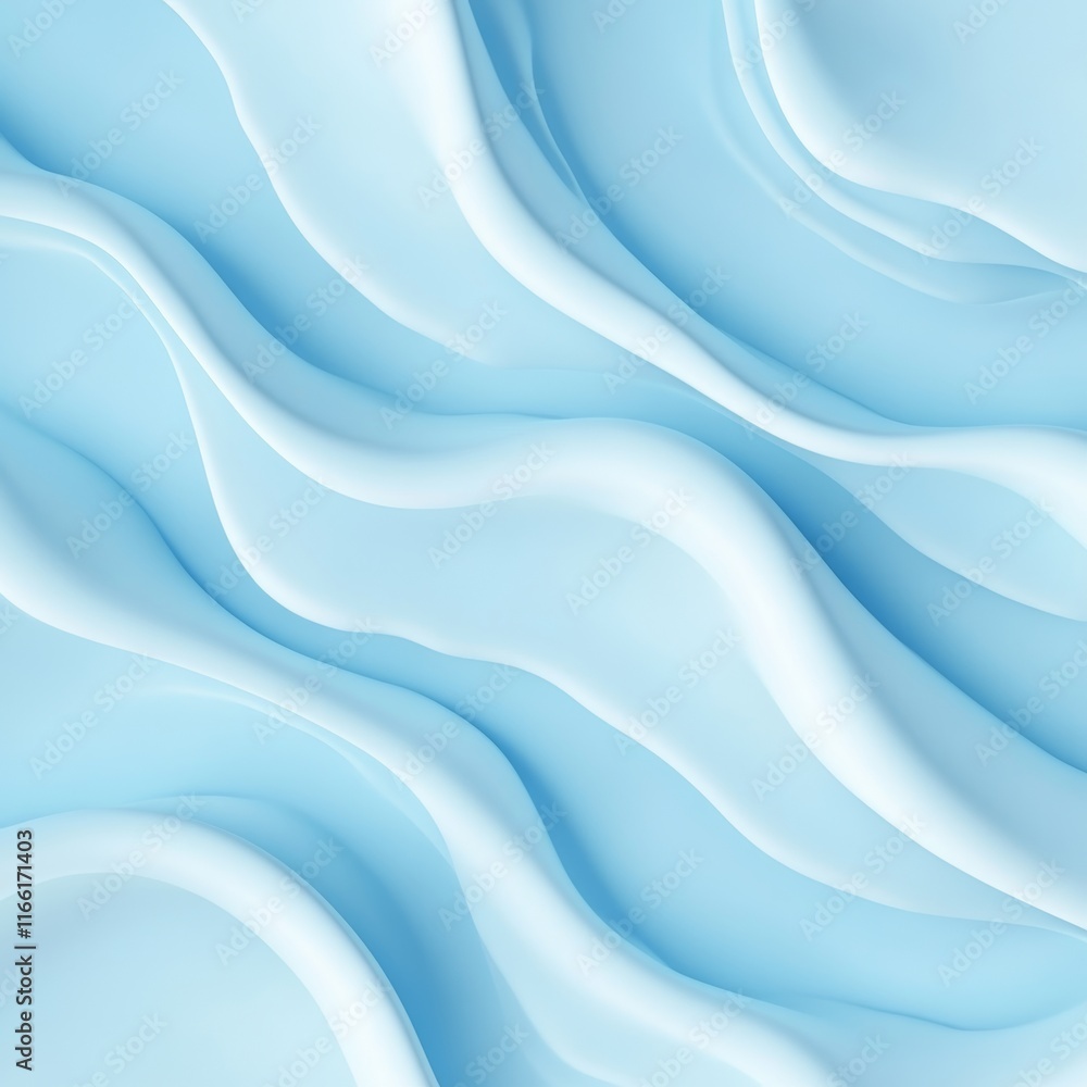 Poster soft blue waves create a calming and serene abstract design ideal for backgrounds or textures in var