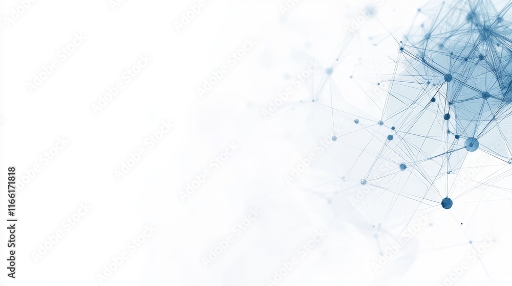 Aufkleber Complex Network of Interconnected Nodes and Lines Representing Digital Data Visualization and Connections in Technology