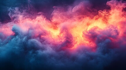 Fototapeta premium Vivid colorful clouds in dramatic motion