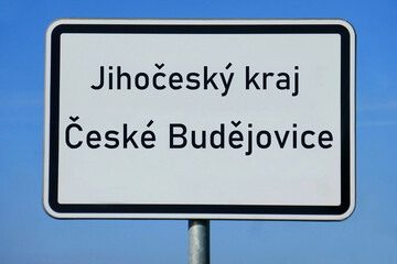 Ortsschild Jihočeský kraj České Budějovice