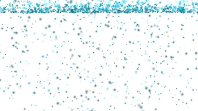 Colorful dust particles floating upward to form lines, white background, abstract.