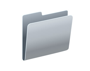 Classic gradient grey computer file folder icon with document