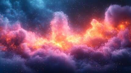 Fototapeta premium Vivid pink and purple clouds under dramatic skies