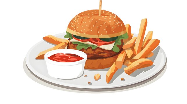 FAST FOOD PLATE WITH SOUCES