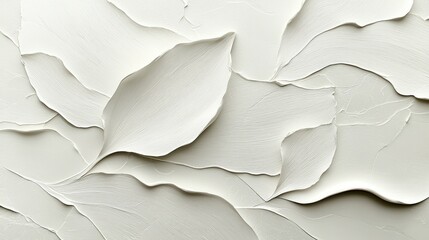 White textured abstract background with leaf-like shapes.
