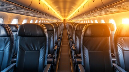 Modern Airline Cabin with Modular Seat Arrangements