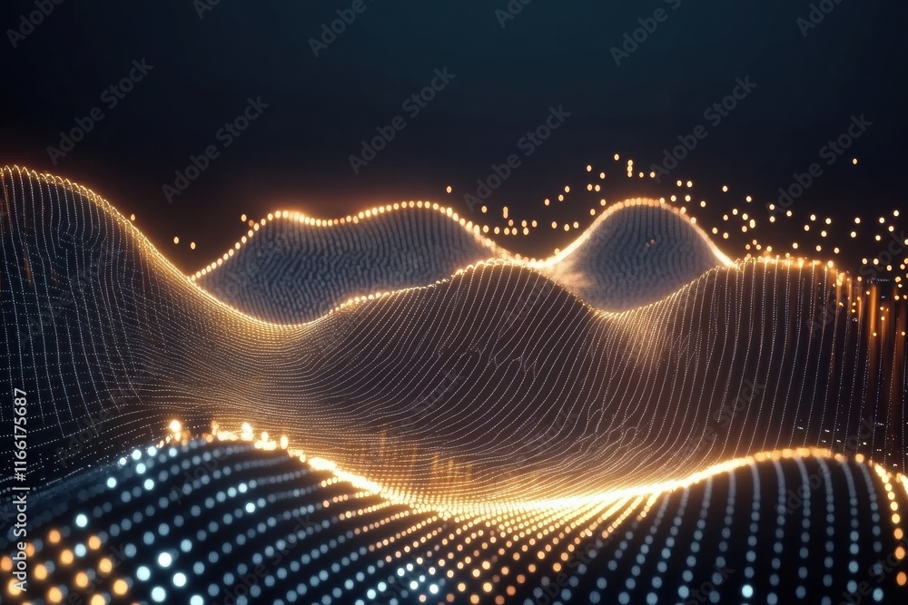 Aufkleber flowing musical staff lines in glowing neon tones create a vibrant visual symphony. generative ai