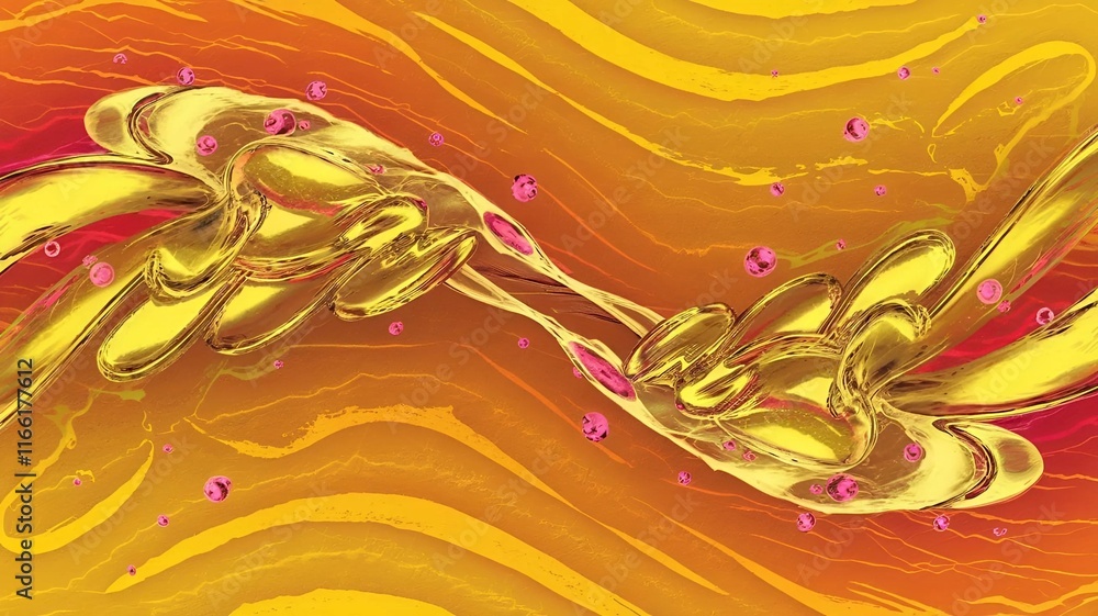 Poster a vibrant and dynamic cover image with a color texture of wave gold. no text is included.
