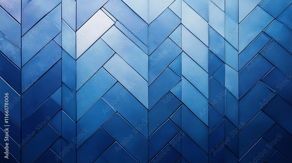 Poster beautiful blue herringbone pattern created from tiles in a modern design setting showcasing various 