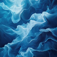 Obraz premium Abstract Blue Wave Pattern Digital Art