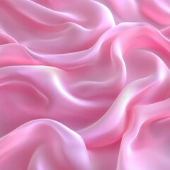Obraz premium Soft Pink Silk Fabric Draped Elegantly in Smooth Waves Creating a Luxurious, Textured Appearance