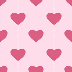 Seamless patern with pink hearts on a pink background