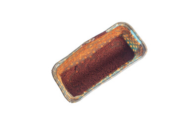 Empty paper loaf pan isolated