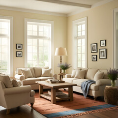 modern living room with fireplace