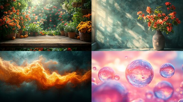 Collage of artistic and vibrant visuals