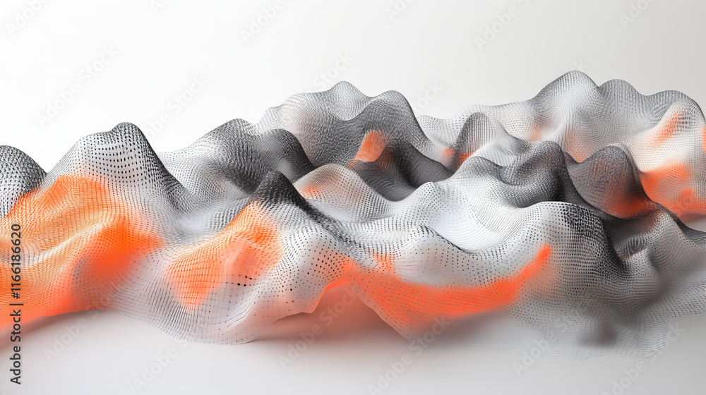 Poster hologram data table. a data table of polygons, triangles of points and lines. the data table icon is