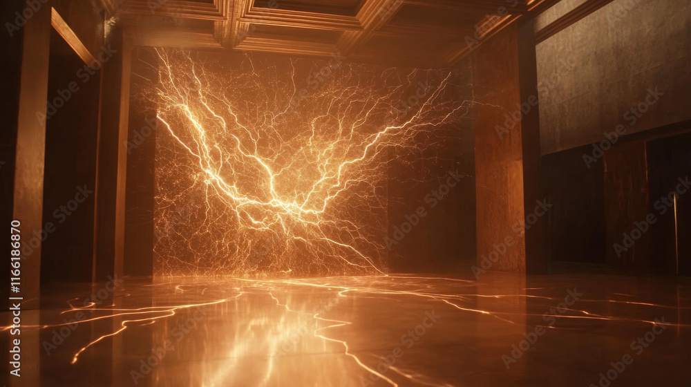 Aufkleber the lightning hologram. holographic projection of lightning. a shimmering stream of particle energy.