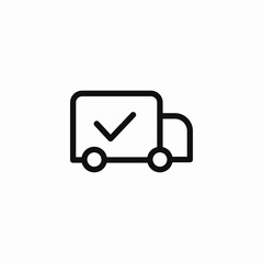 delivery truck check mark icon sign vector