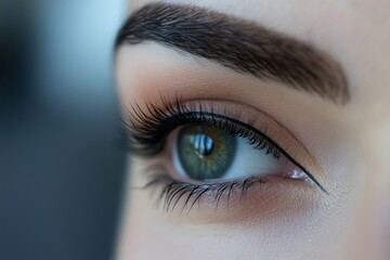 Tattooed eyebrows showcasing evenness and symmetry after permanent makeup