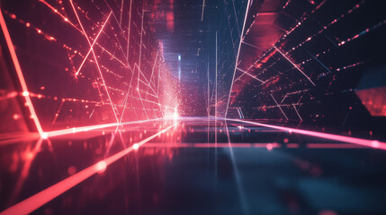 Hologram welding. Welding made of polygons, triangles, dots, and lines. Low-poly welding structure of connections. Technology concept vector.