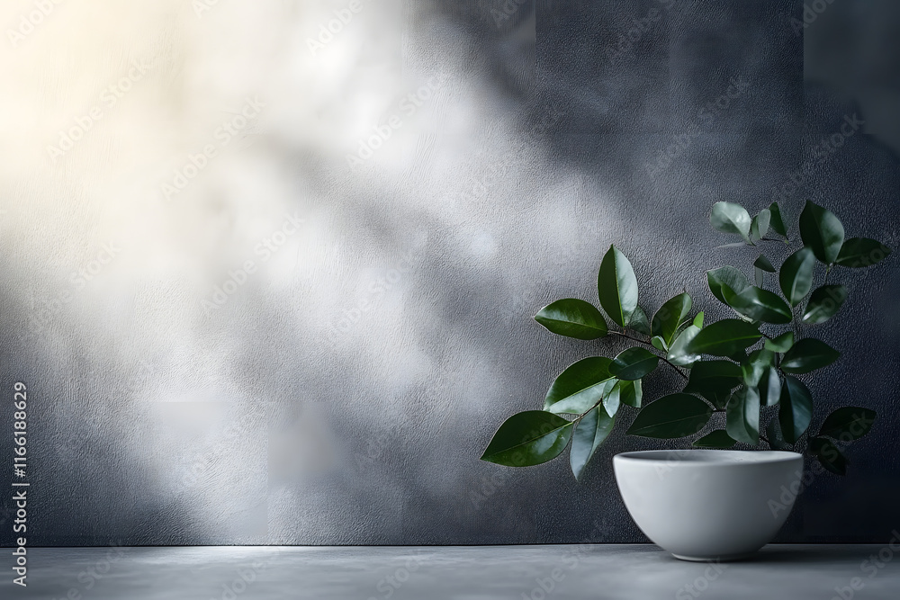 Poster stock photo features a simple and elegant grey gradient background, providing a neutral and versatil