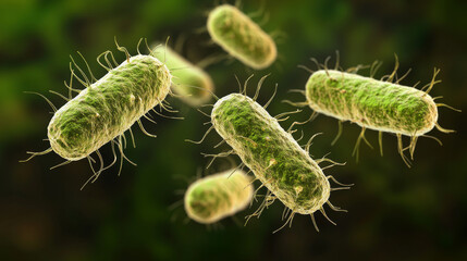 Fototapeta premium 3D illustration of bacteria. Virus diseases of different kinds