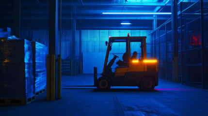 Naklejka premium Forklift blue light points. Forklift vector illustration