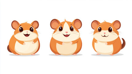 Hamster icon. Hamster icon on a white background, isolated. The icon has three uses in applications and websites. Vector illustration. Hamster icon on a white background.